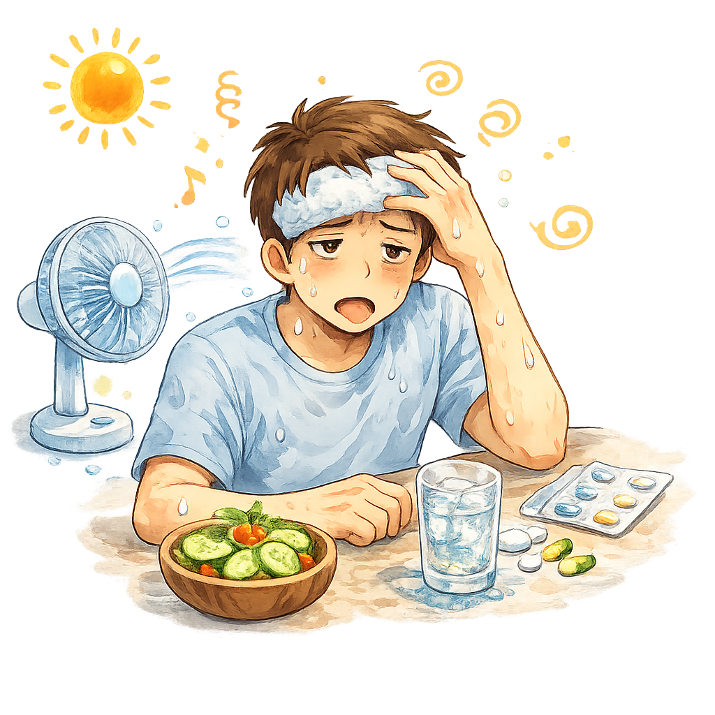 夏バテで熱中症になった人
