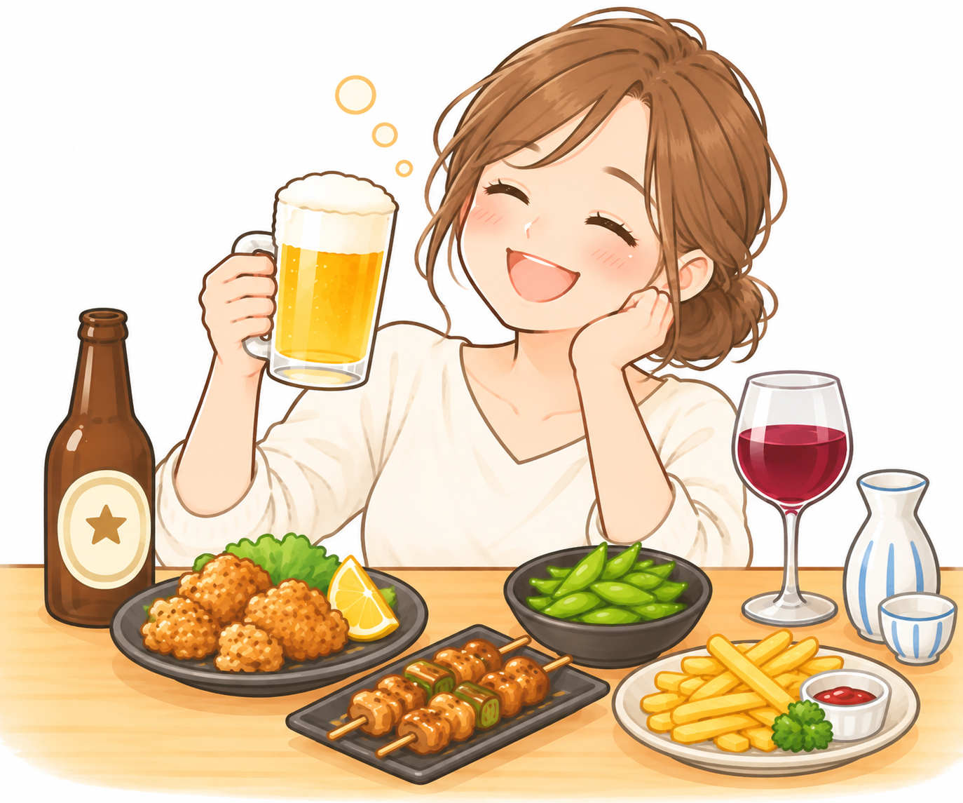 お酒を飲んでいる人(良くない例 )